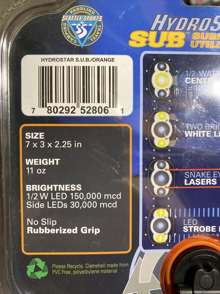 Hydrostar Submersible Utility Beam Flashlight