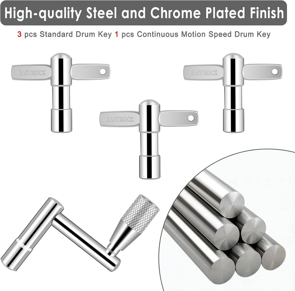 Drum Keys 3-Pack Drum Tuning Key W/ Continuous Standard Motion Speed