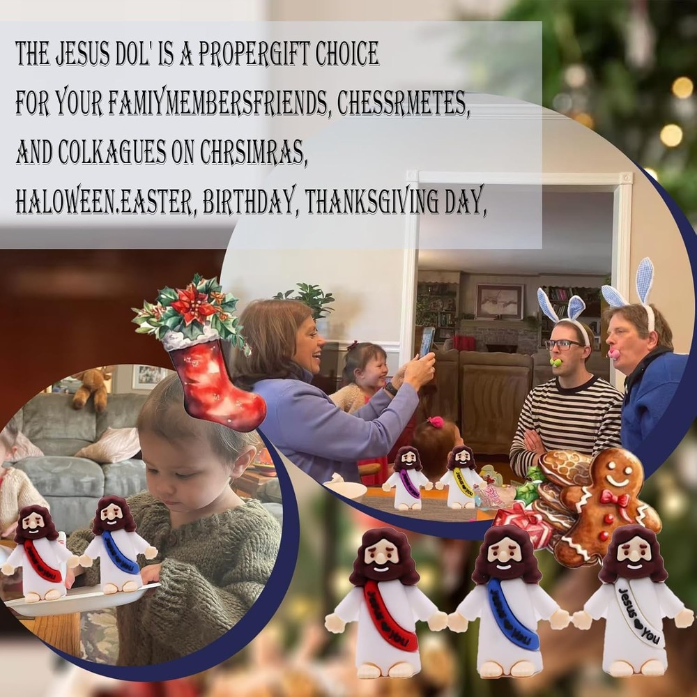 Little Jesus Figures, Mini Figurines in Bulk, Multicolor Tiny 20
