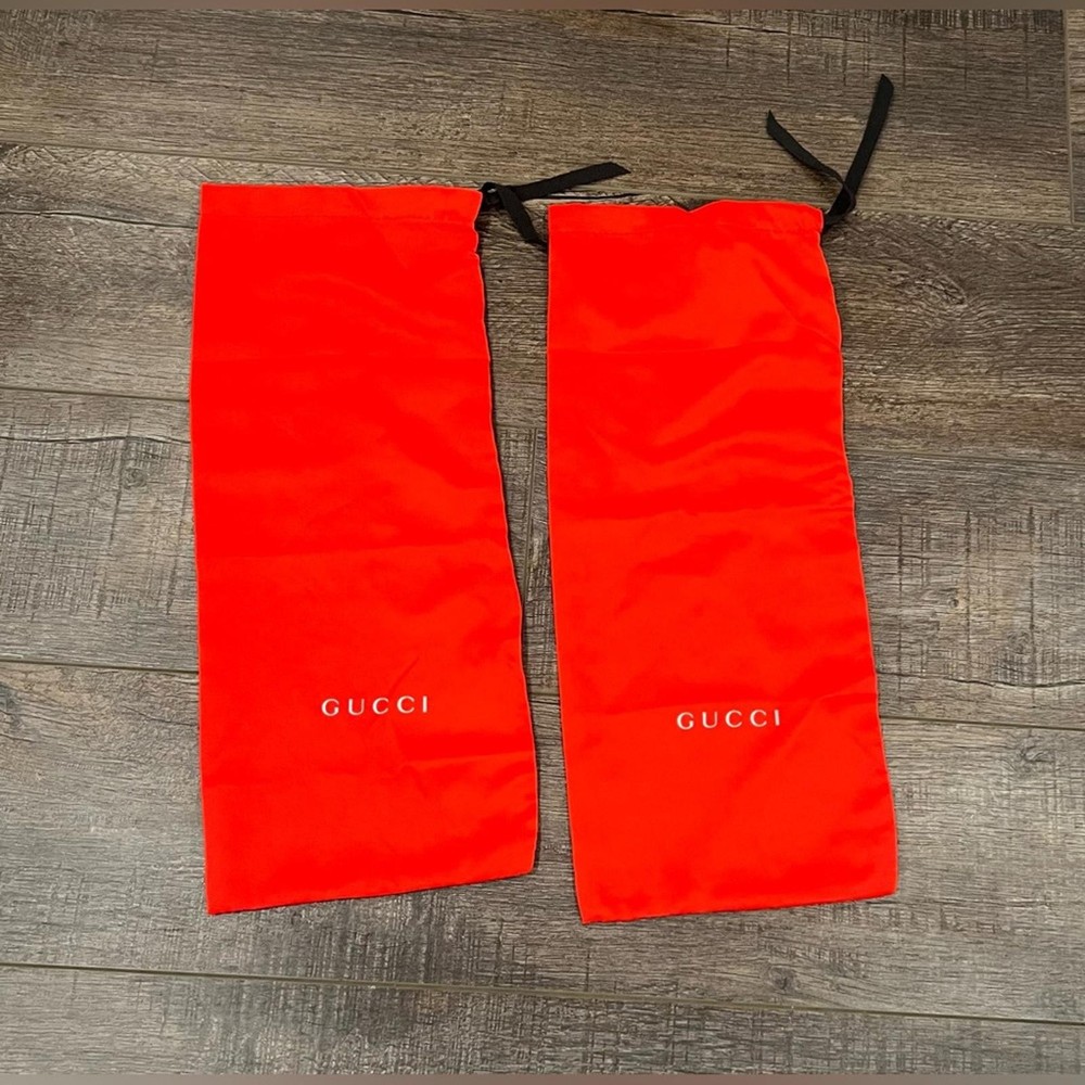 Gucci Red Satin Dust Bag with Black Drawstring – Shoe/Accessory Storage