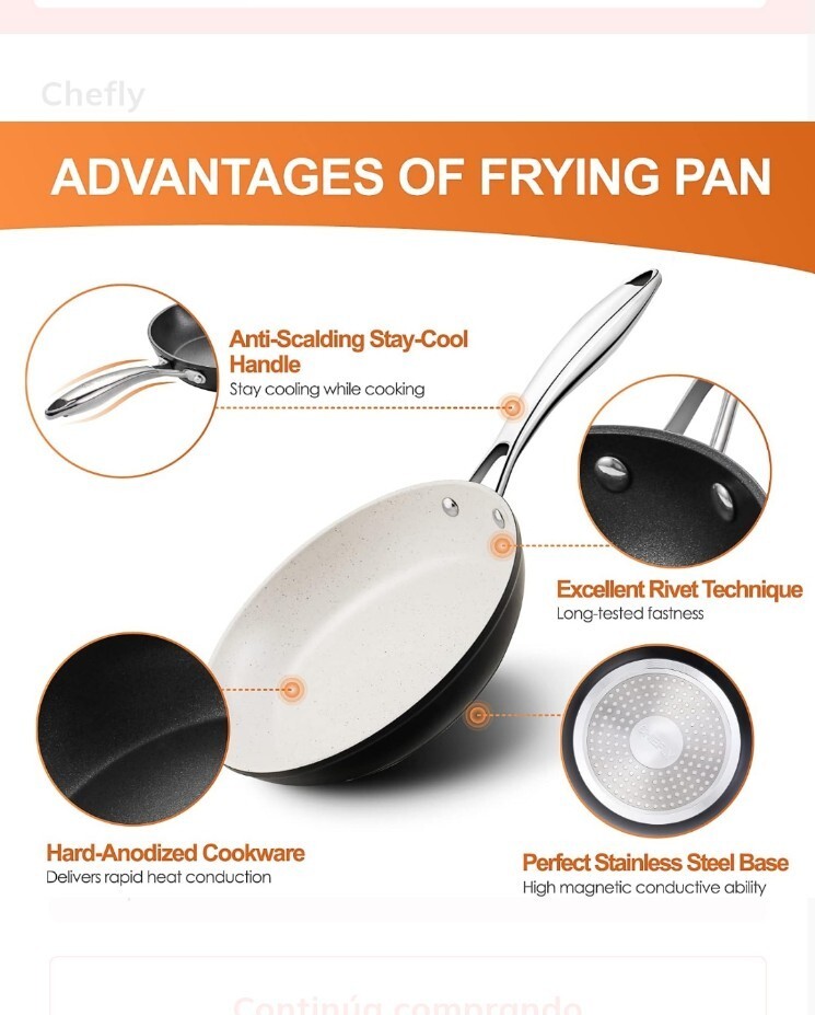 CHEFLY Frying Pan 8 Inch