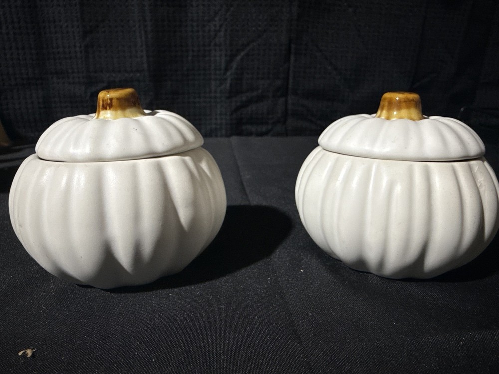 Ceramic White Pumpkin Candles
