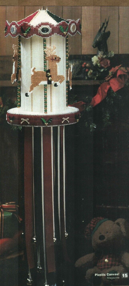 CHRISTMAS CAROUSEL REINDEER PLASTIC CANVAS PATTERN INSTRUCTIONS