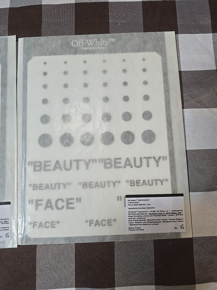 Off-White Paperwork 3 PC Face & Body Stencils