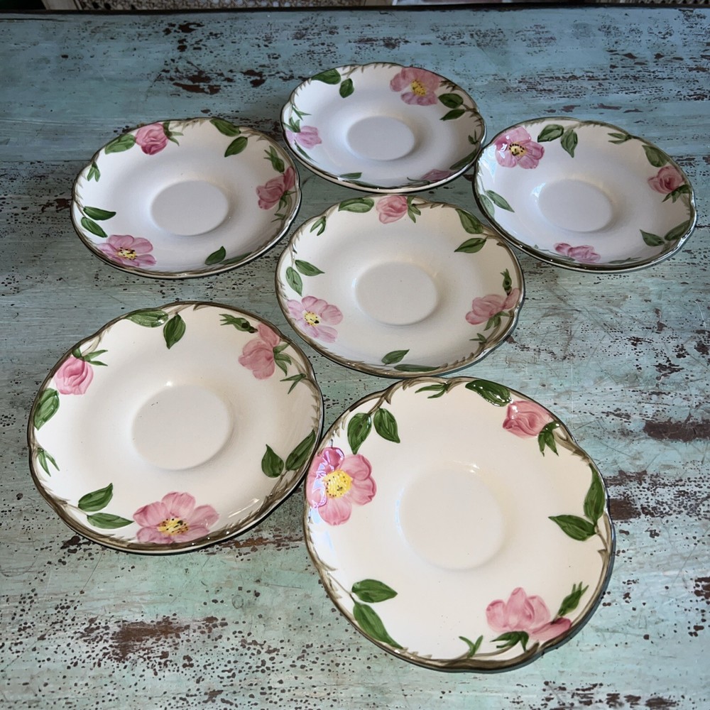Franciscan Desert Rose Saucers Set Of 6   EUC