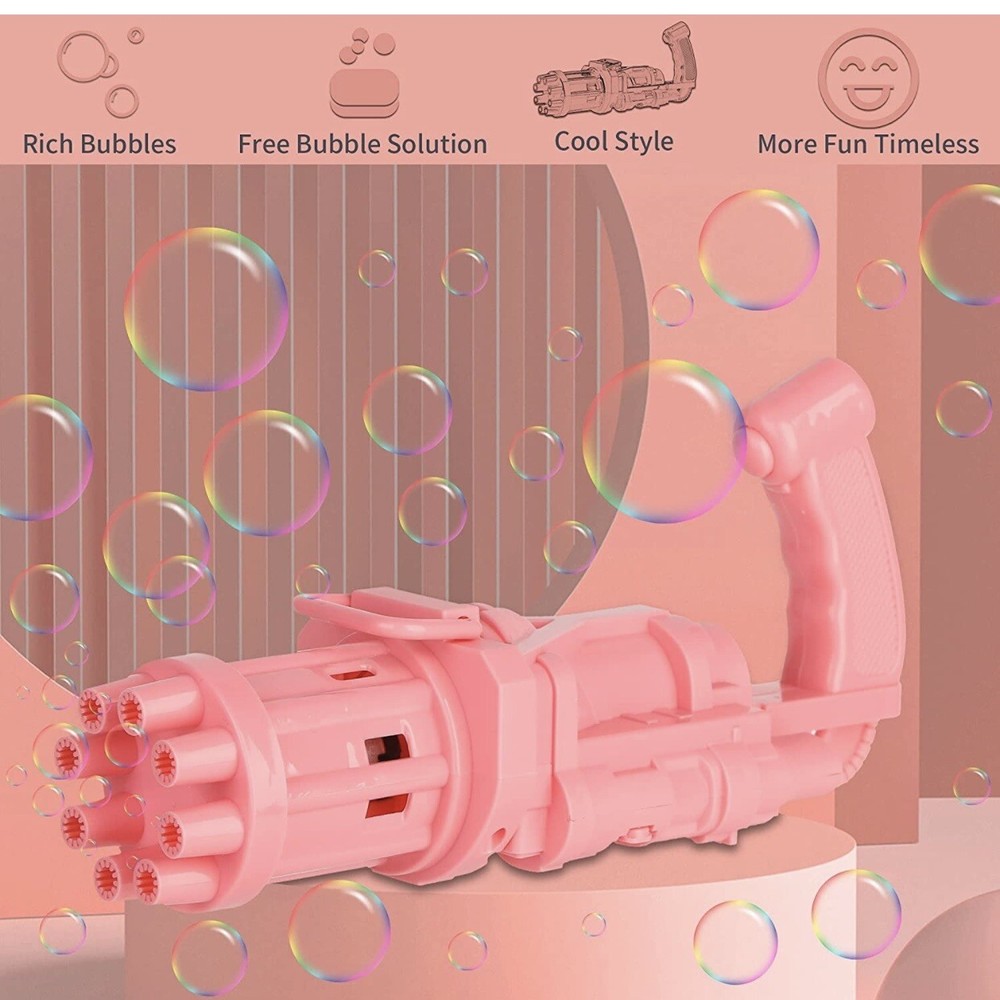 Bubble Machine Automatic Bubble Maker Novalty Bubble Blower Toy for Kids Pink