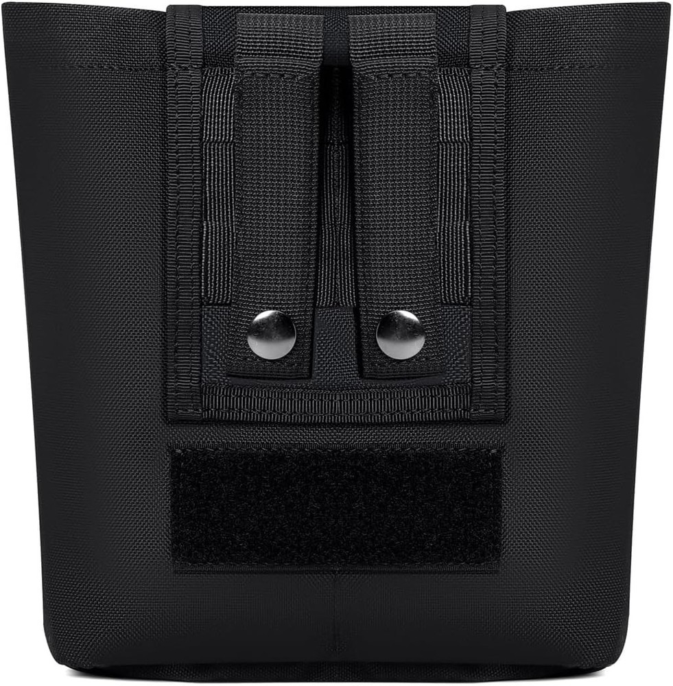 Folding Dump Pouch for Duty/Battle/Range Belt Roll Up MOLLE Vertical Black