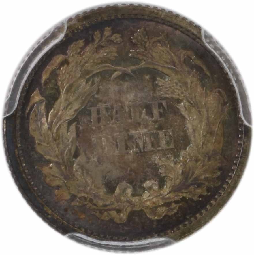 1867 Liberty Seated Silver Half Dime MS62 PCGS