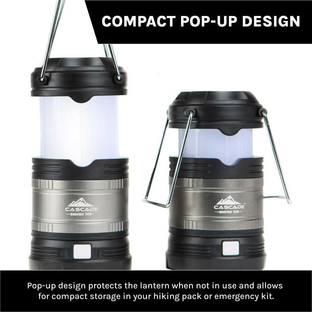 Pop-Up IPX4 Water-Resistant LED Lantern with 4 Light Modes - 3 Pack