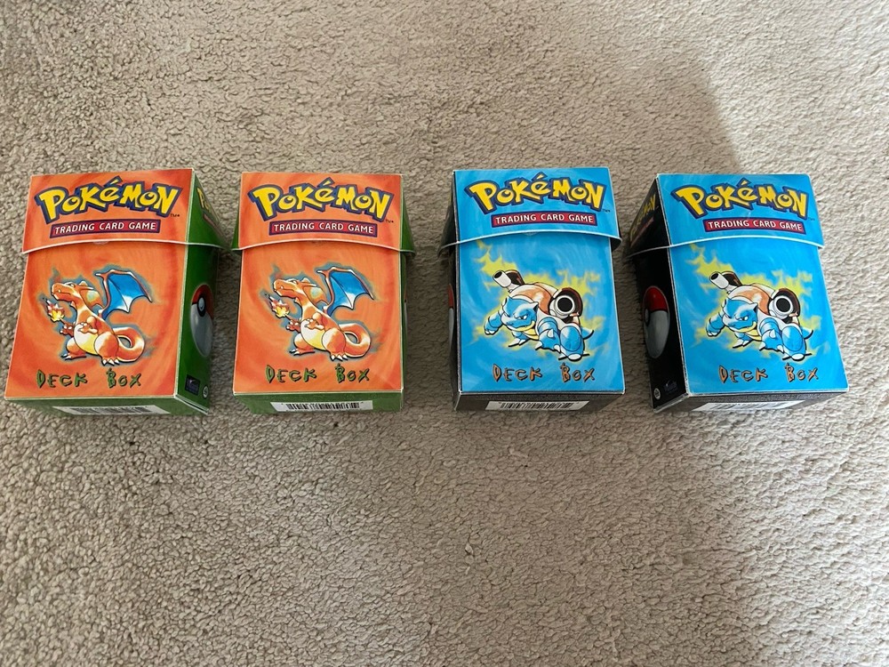 Pokémon TCG 1999 Deck Boxes X4 Blastoise and Charizard Artwork Empty