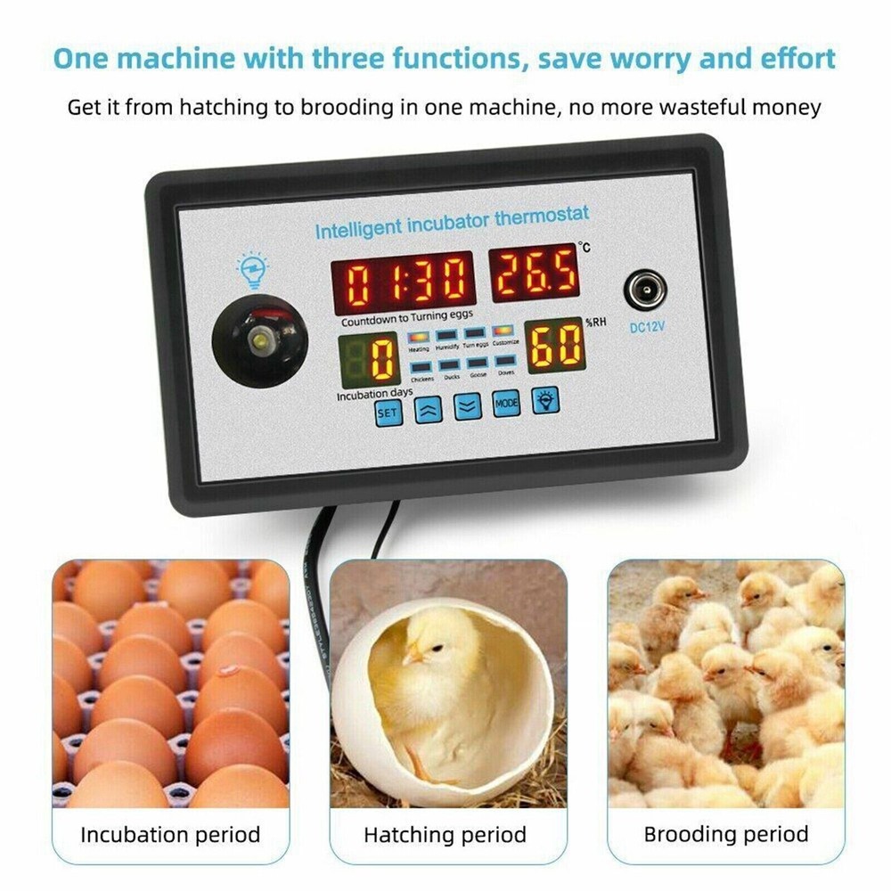 Automatic Digital Temperature Humidity Egg Turning Control Incubator Thermostay9