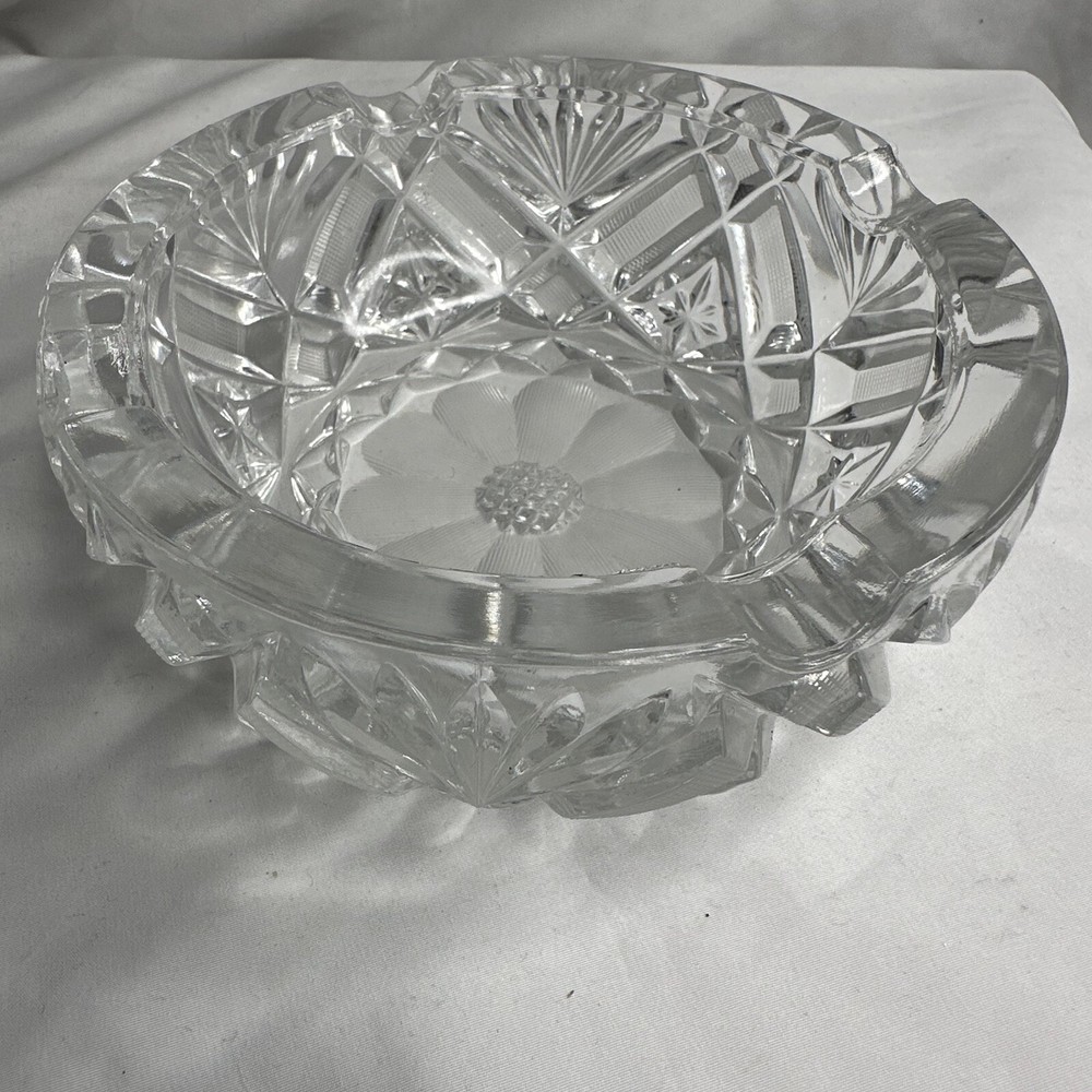 Heavy Glass Ashtray 6”