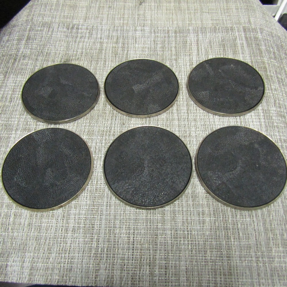 SET OF 6 SILVER PLATED COASTERS, PLEASE READ!! A41