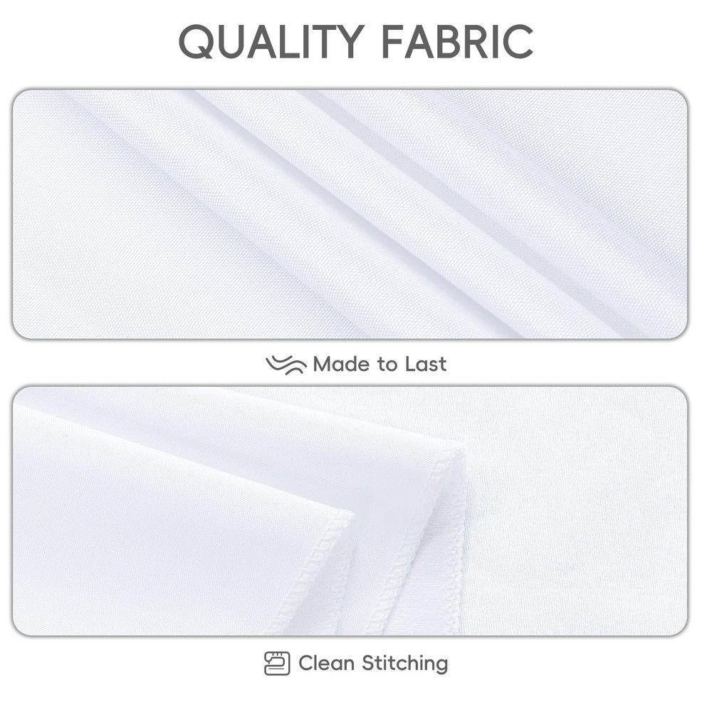 8 Pack White Tablecloth 60 x 102 Inch Rectangular Table Cloth for 6 Foot Rect...