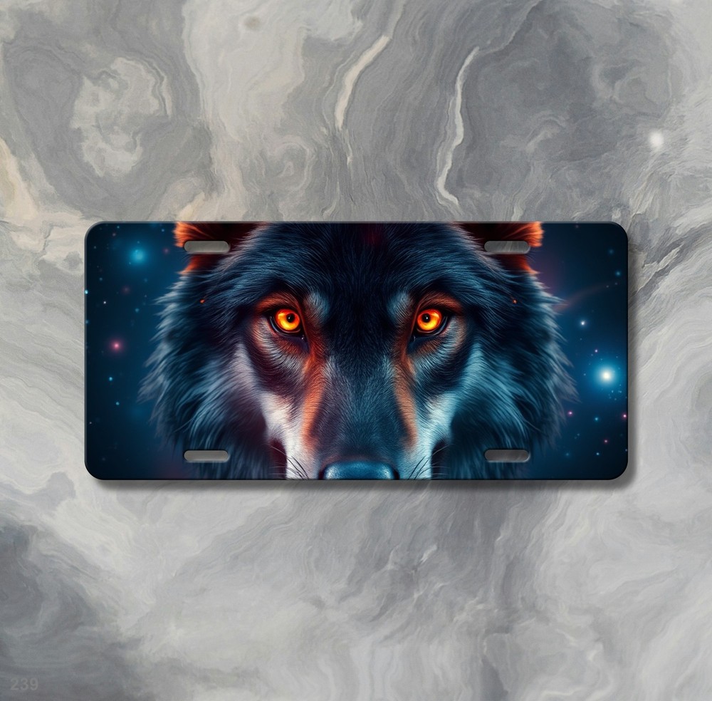 Realistic Wolf License Plate Customizable Front Bumper Plate Holiday Gift
