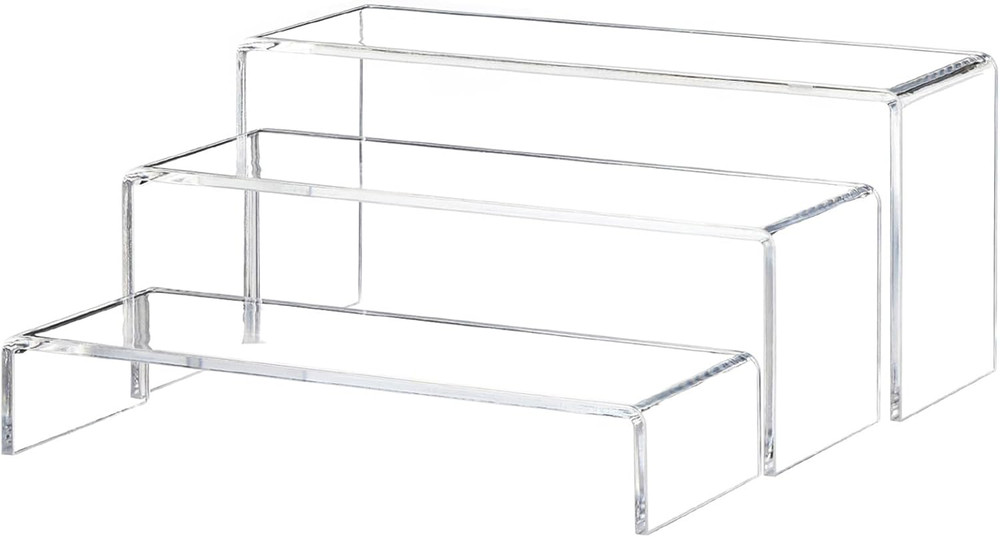 3 Pcs Large Clear Acrylic Riser Set Acrylic Display Rectangular Display Risers