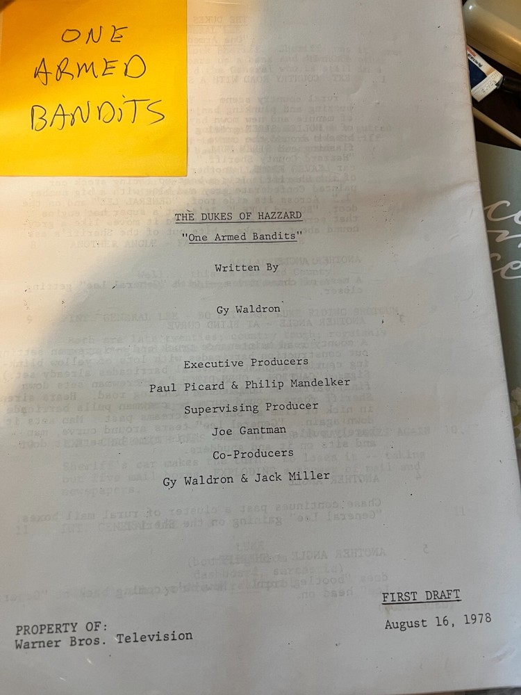 Dukes of Hazzard Script Copies 4 Different Scripts Each Script SOLD SEPARATELY!