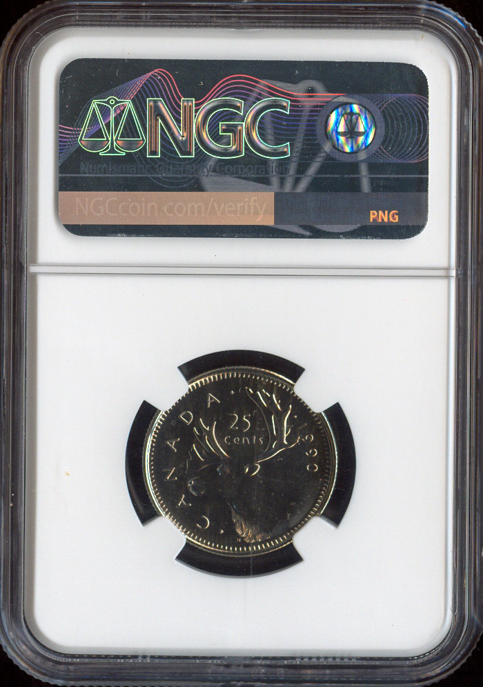 1990 Canada 25 Cents NGC MS67 Quality