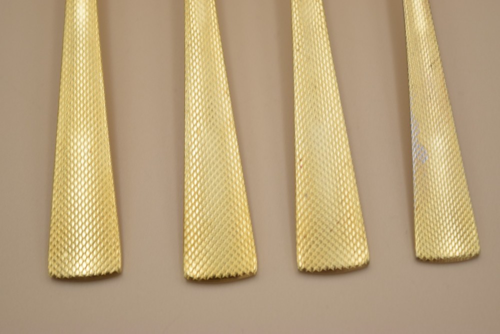 Argent Orfevres 14pc Flatware Gold Tone Dotted