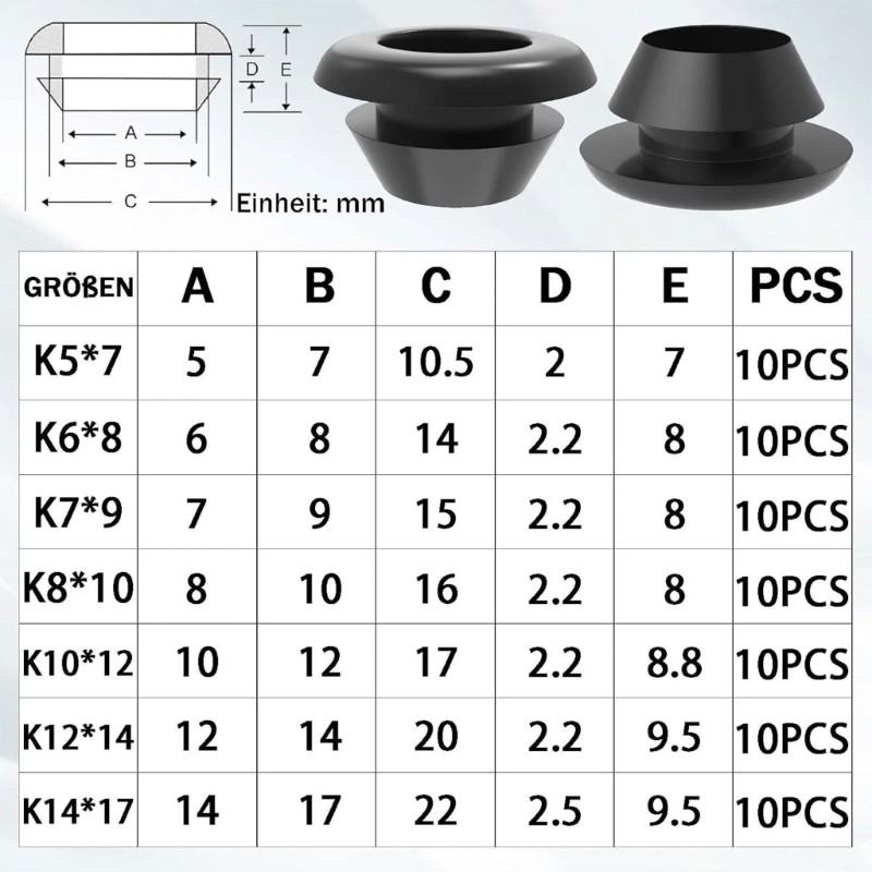 70pack Elastics Cable Entry Sealing Grommets For Switchboards And Control Panel