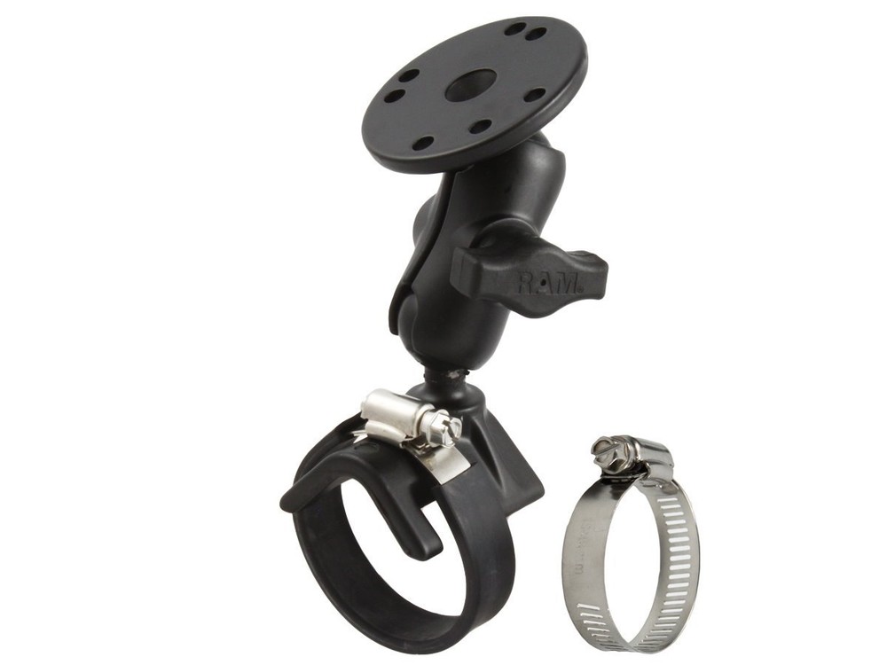 RAM Roll Bar Strap Clamp Mount with Short Arm & AMPS Round Base