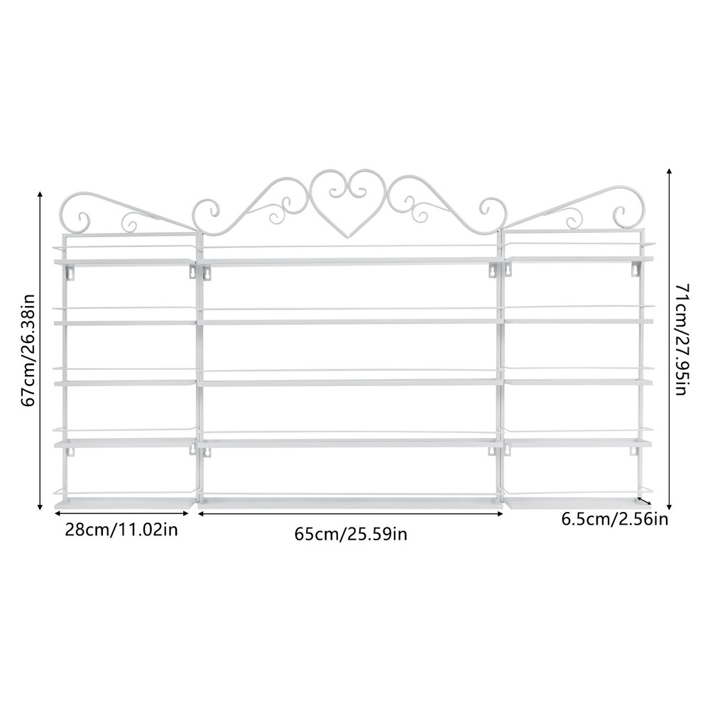 5 Tier Nail Polish Rack Wall Mounted Display Organizer Holder Stand Assembly