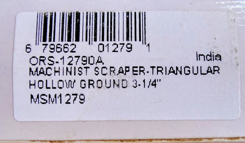 MACHINIST SCRAPER HOLLOW GROUND 3-1/4"