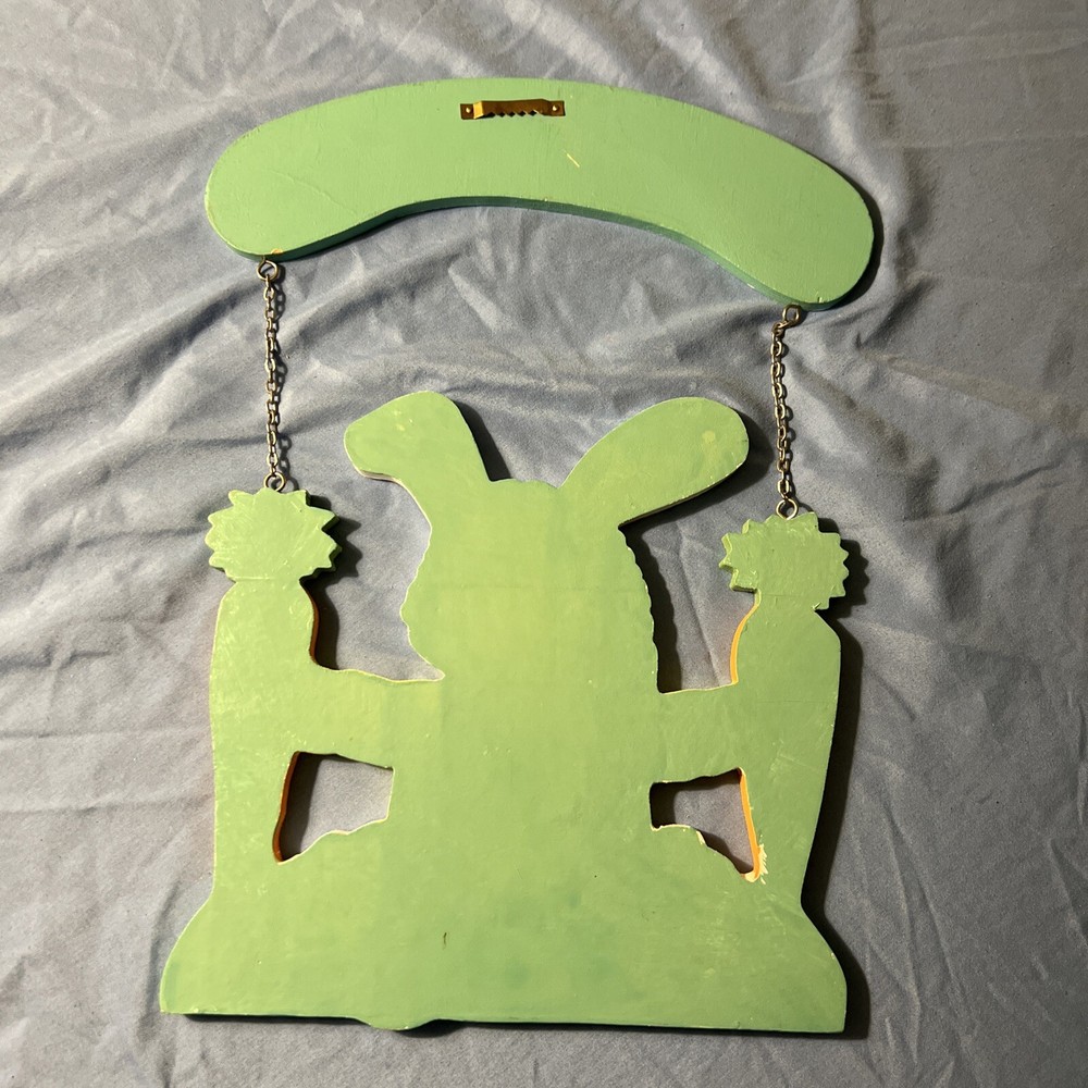 happy easter and spring hanging wall signs 2pk
