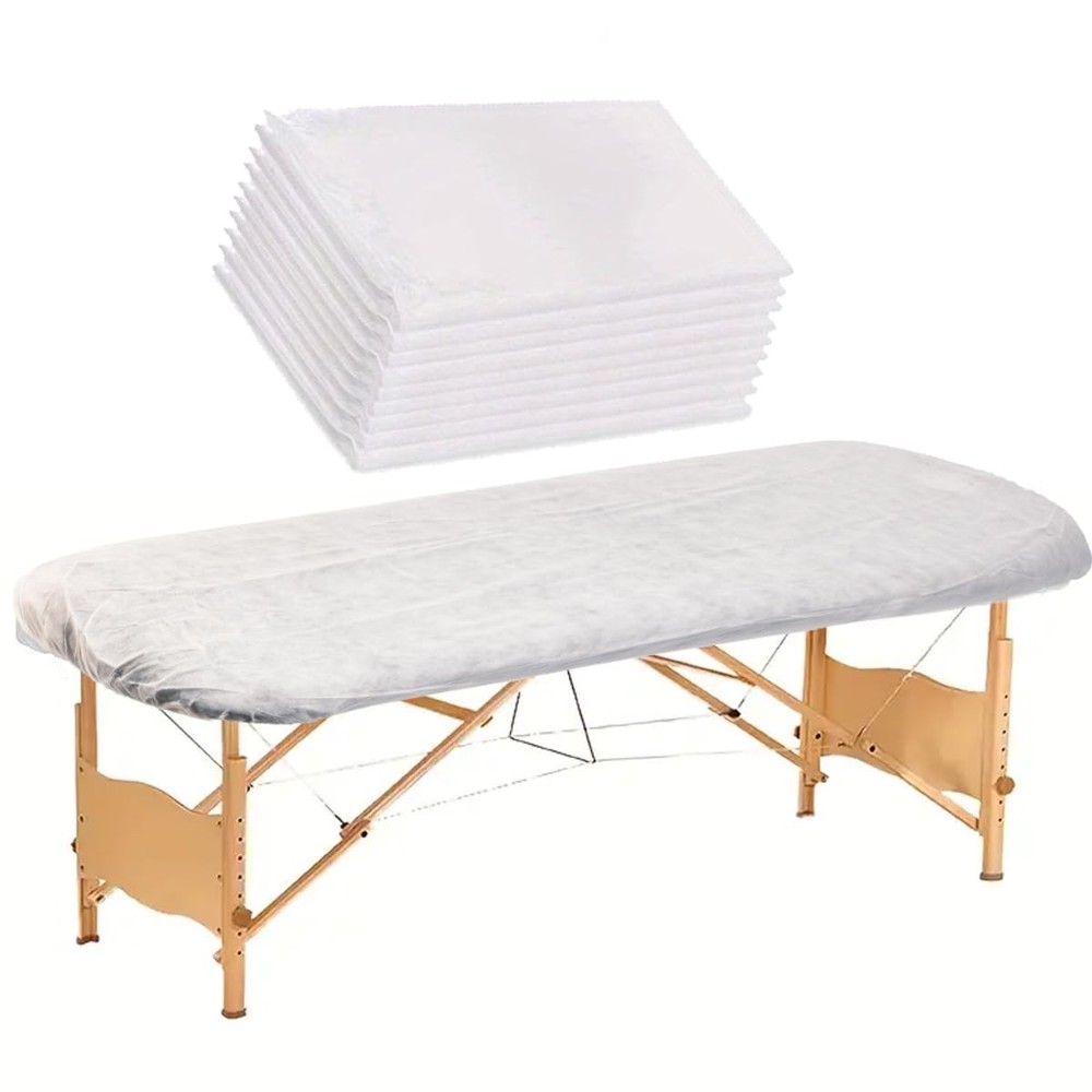 30PCS Disposable Fitted Massage Table Sheets with Elastic, Heavy Duty Elastic...