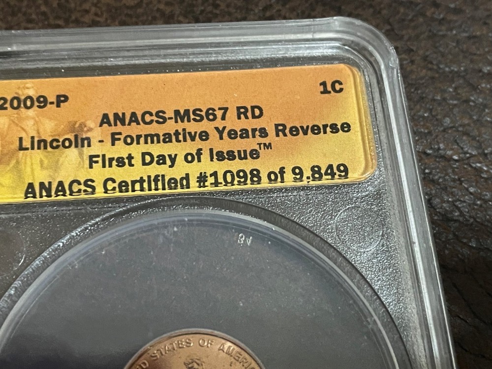 2009-P D ANACS Lincoln Formative Reverse First Day Issue MS67 #1098