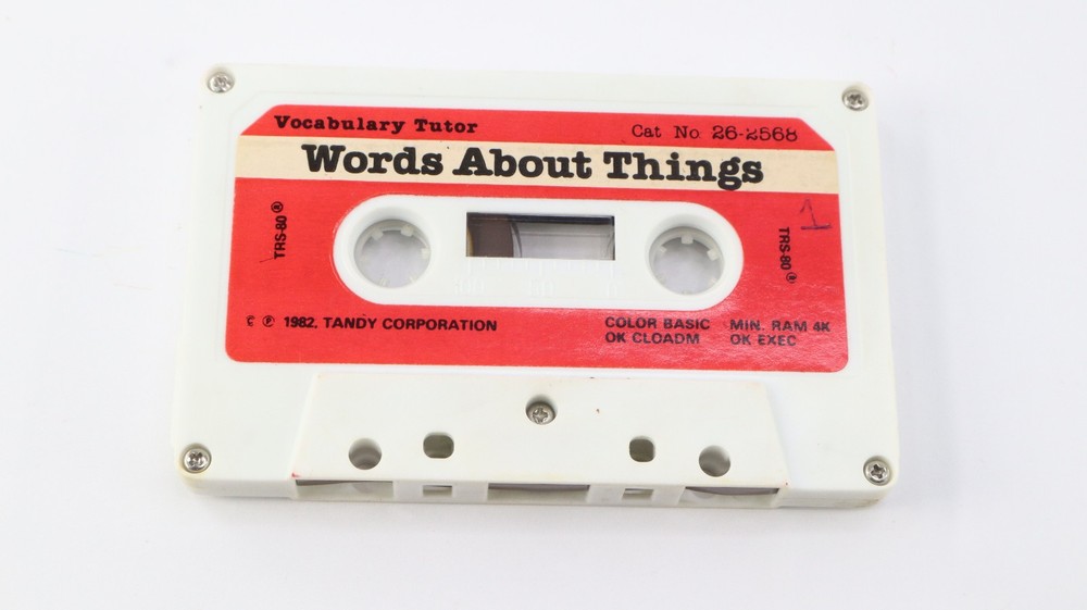 Words That Act & About Things Computer Program Cassette Radio Shack TRS-80 Tandy