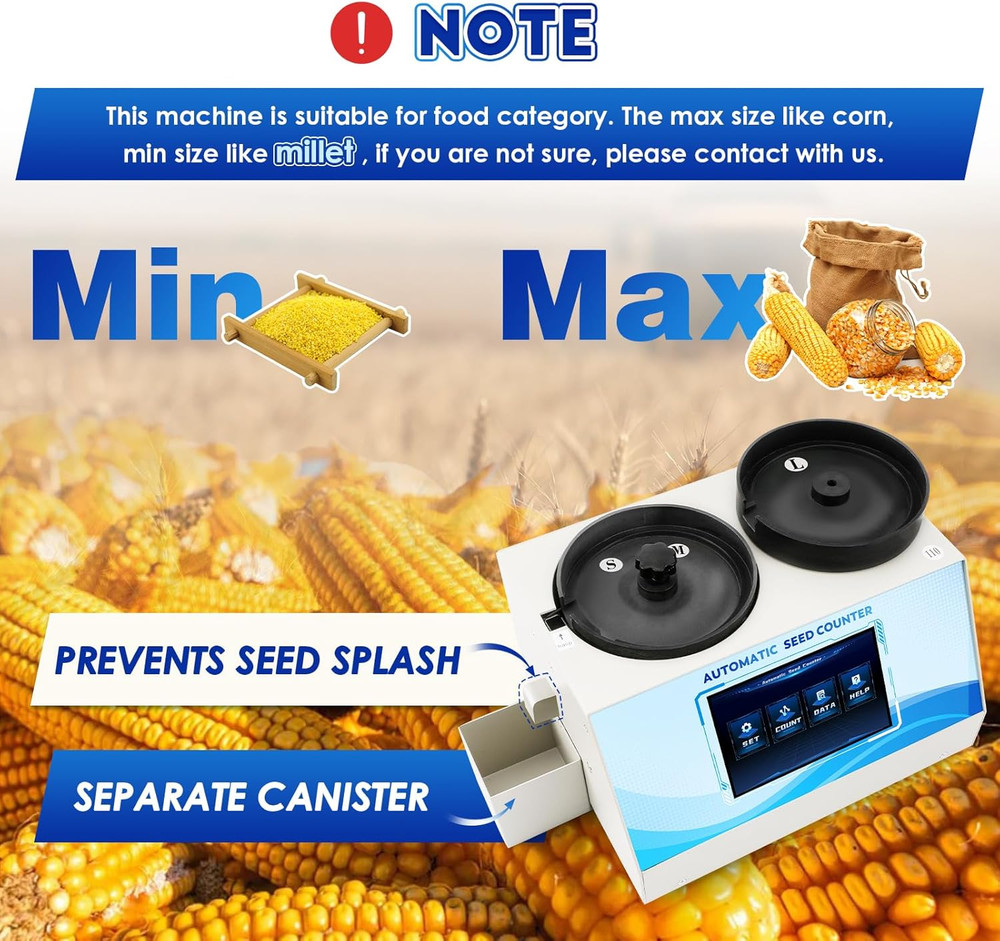 Adjustable Speed 3-Plate Touchscreen Seed Counter with Data Storage