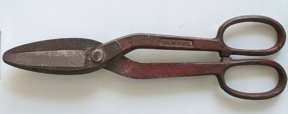 Vintage HUDSON FORGE Co. 12 inch Tin Snips Flat Blade