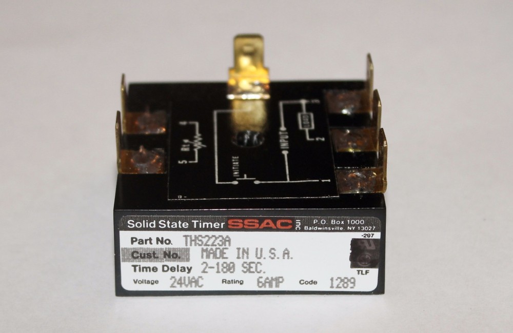 SSAC THS223A 24VAC 6 Amp 2-180 Second Time Delay Relay Timer
