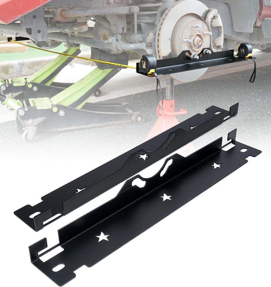 Compact Black Wheel Alignment Tool - Heavy Duty Stainless Steel for Precision