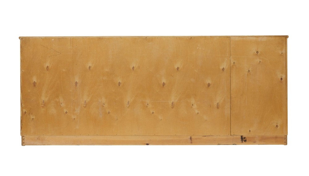 MID CENTURY SHAPED SCANDINAVIAN ELM LOW OPEN BOOKCASE