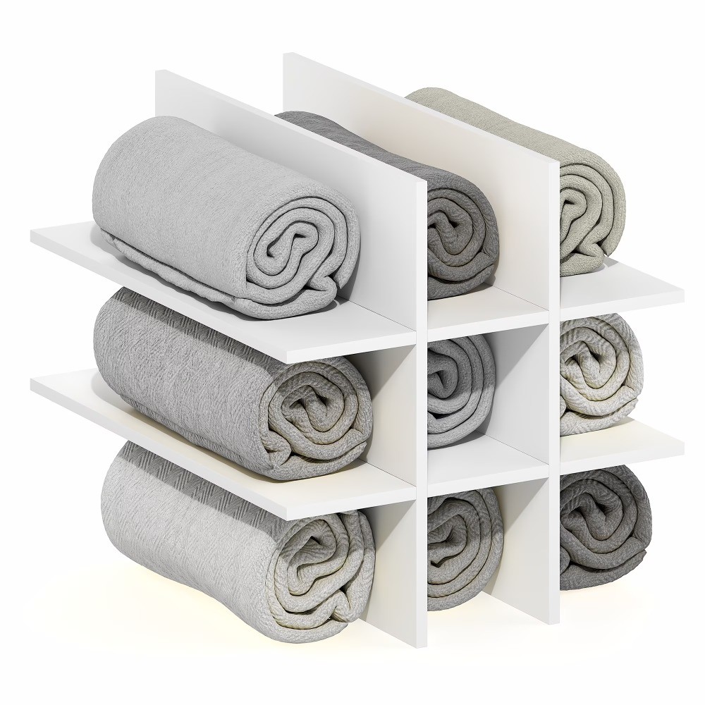 CUBICLE 9-Compartment Cube Organizer Shelf Accessory White