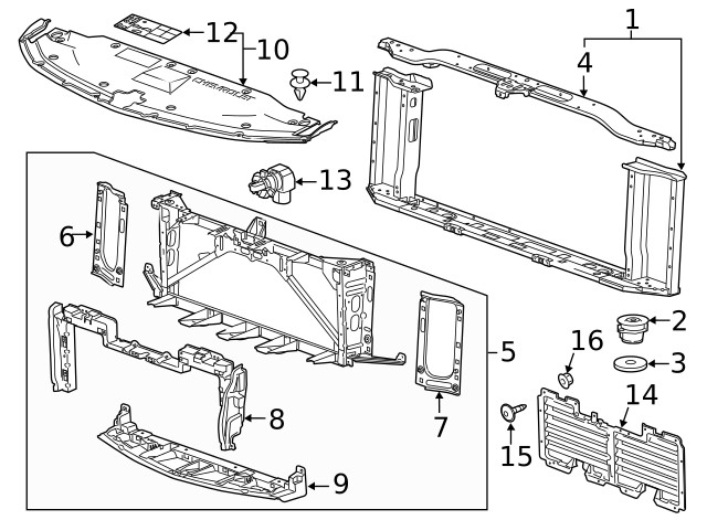 Genuine GM Front Bumper Shutter 23497752