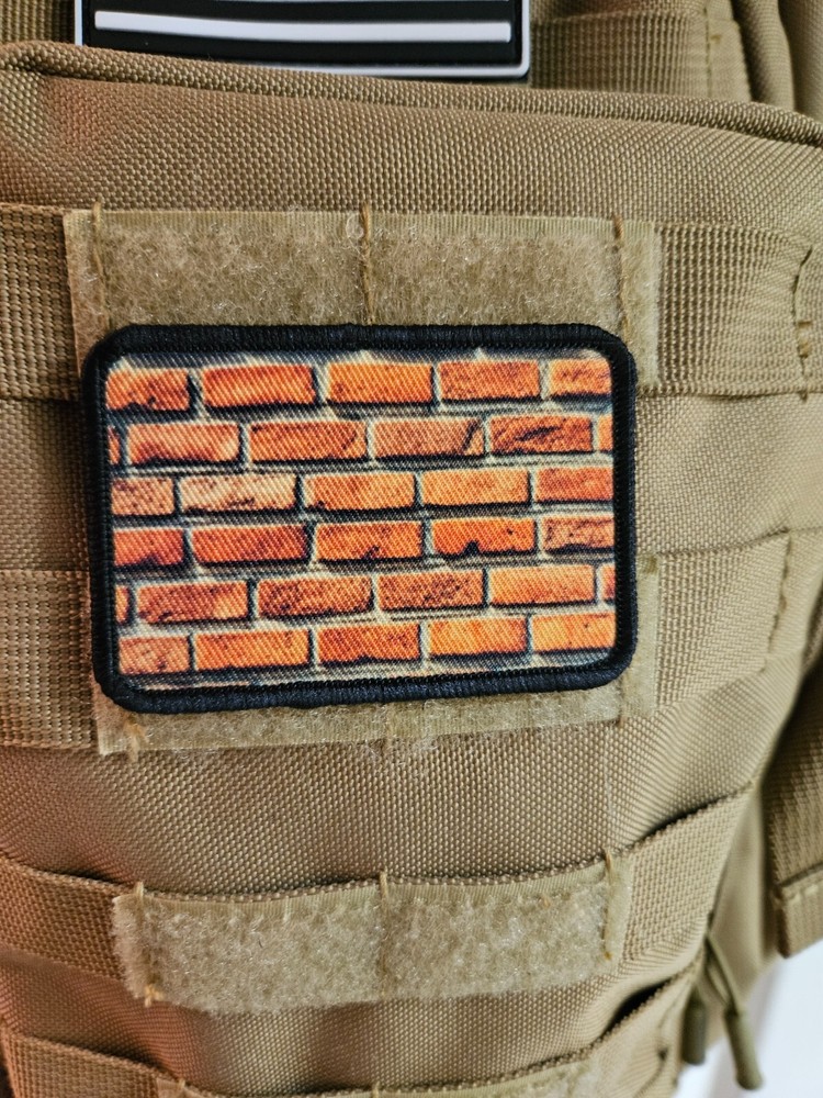 Brick wall build patch 2"x3" hook & loop tactical morale patch