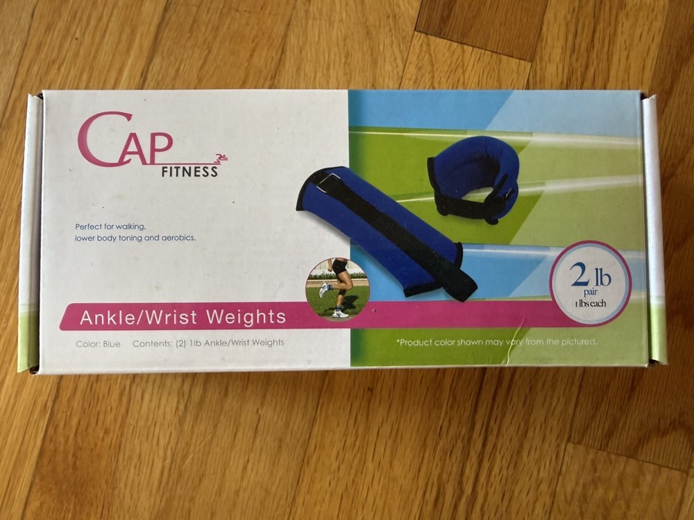 Blue Adjustable Ankle/Wrist Weights - 1Lb Pair for Enhanced Workout Performance