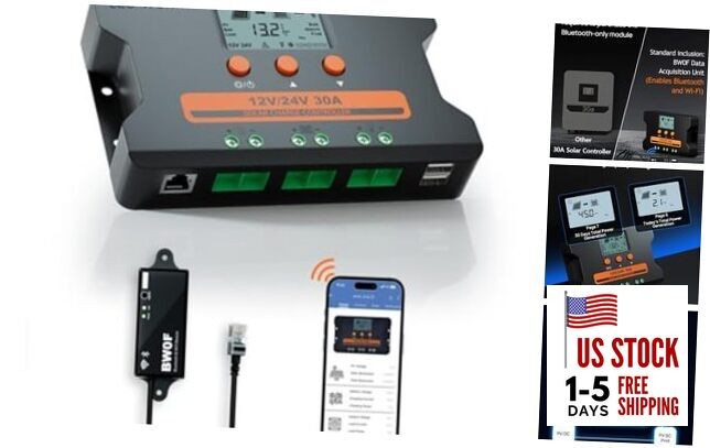 Solar Charge Controller 30A with Bluetooth,WiFi, 30A Upgraded（Bluetooth&WIFI）