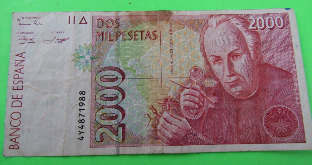 SPAIN, 2000 PESETAS, P#164, 1992(1996)