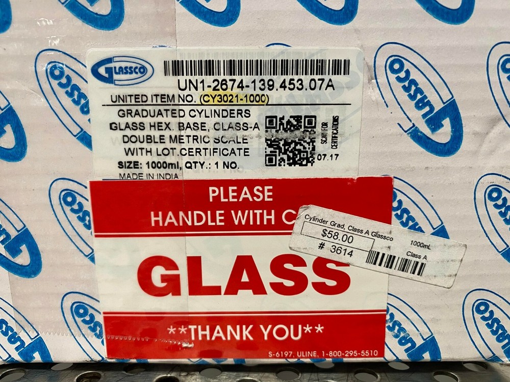 Glassco Class A 1000mL Measuring Cylinder