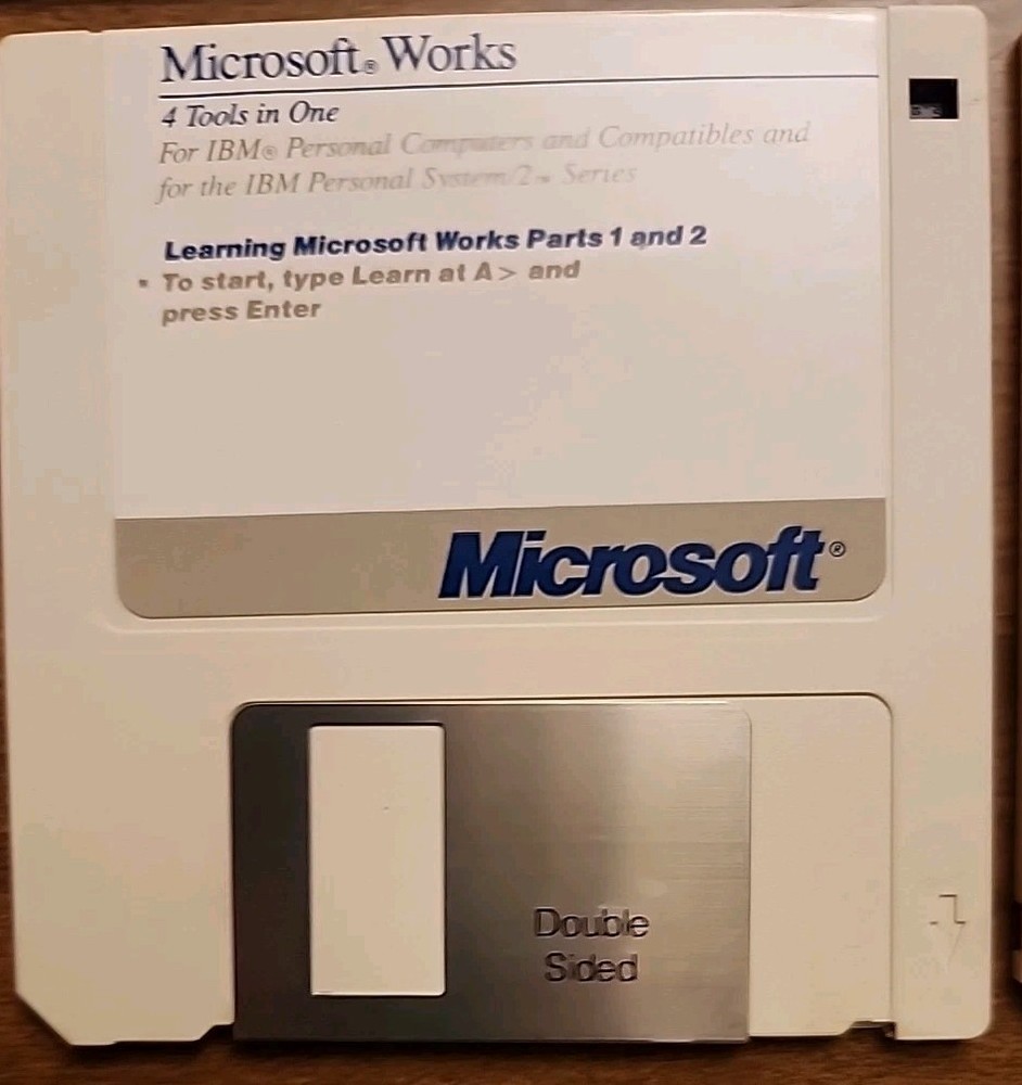 Microsoft Works 4 Tools In One Setup Utilities Help Printer 3.5" Disks IBM DOS