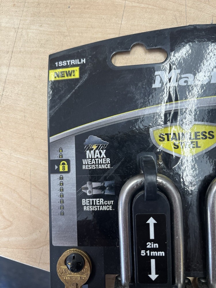 Master Lock 1-3/4" Wide Laminated Stainless Steel Padlock 3-Pack - New