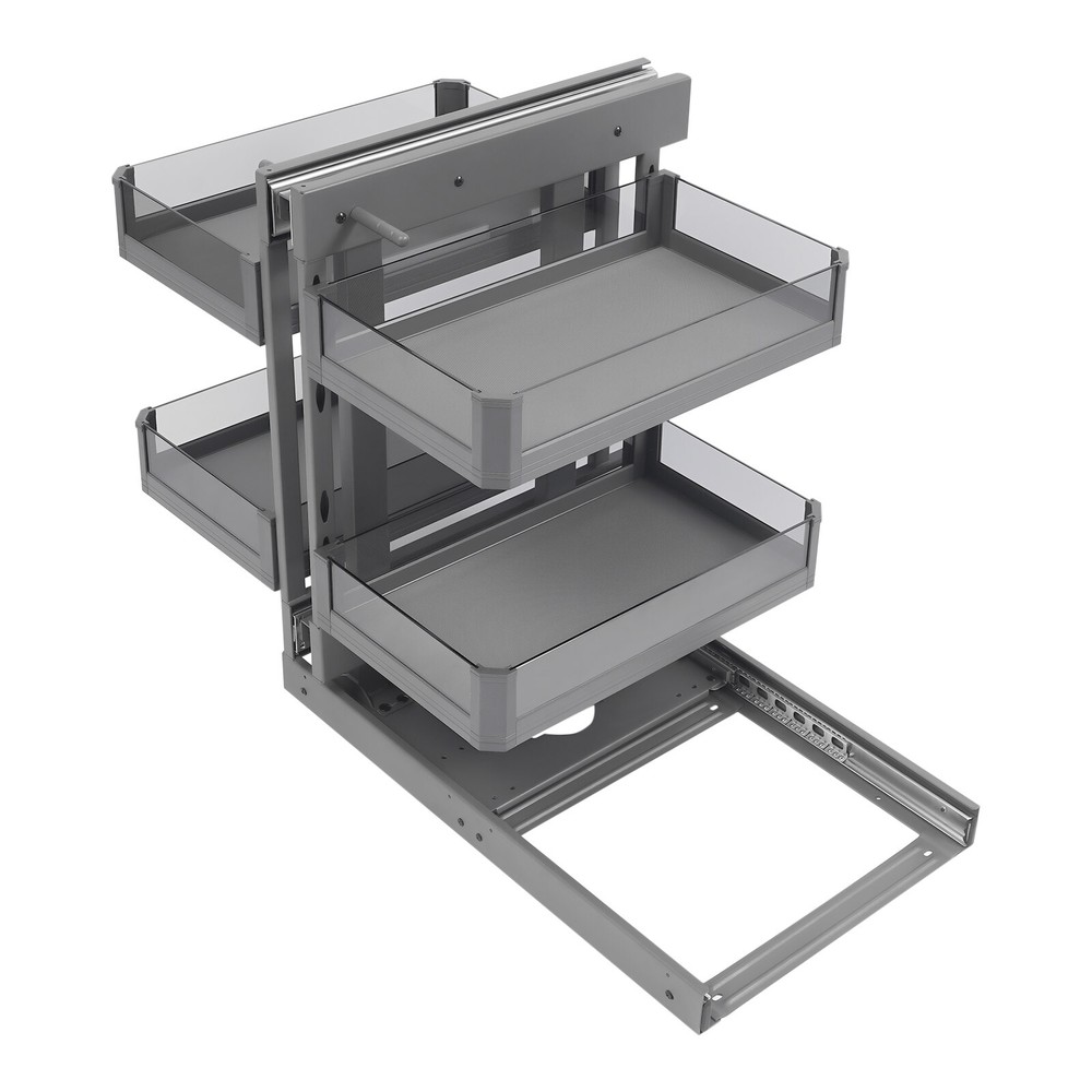 Blind Corner Pull Out Pantry Racks Left&Right Open Min Opening 14.57" W/4 Basket