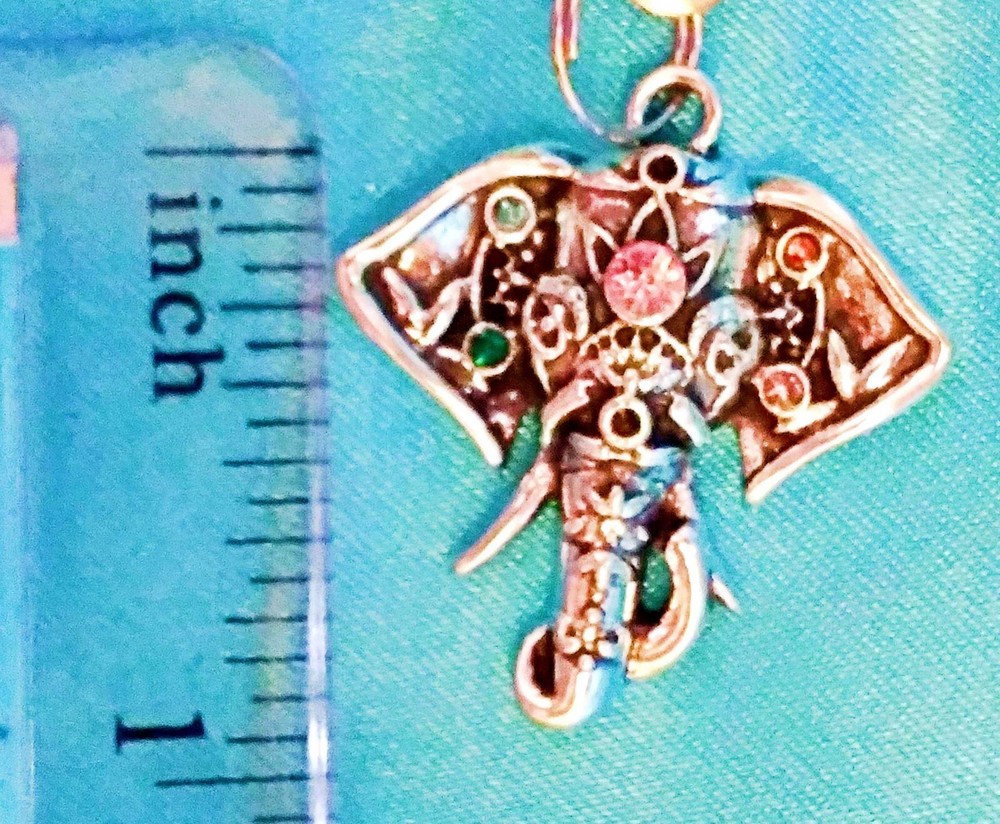 Set of Two ~ Elephant Chakra Small Metal ~ Ceiling Fan Pulls