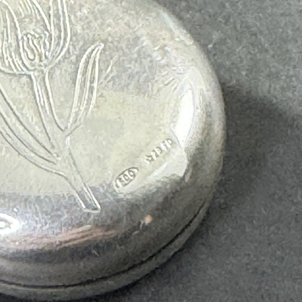 sterling silver 800 pill box vintage