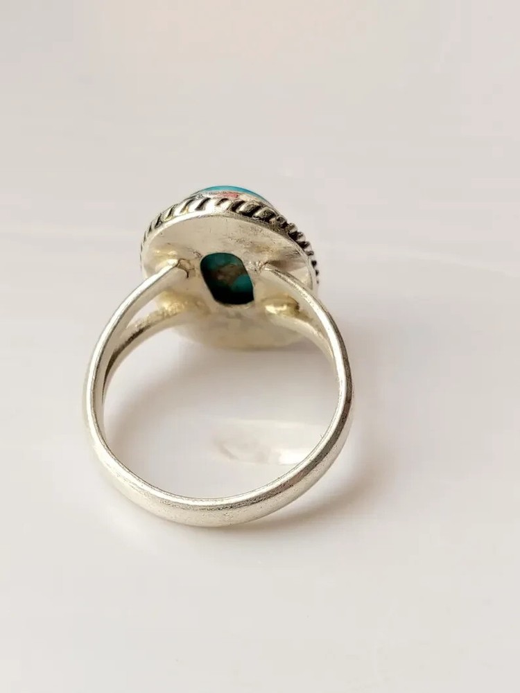 Copper Turquoise Ring 925 Sterling Silver Band & Statement Handmade All Size