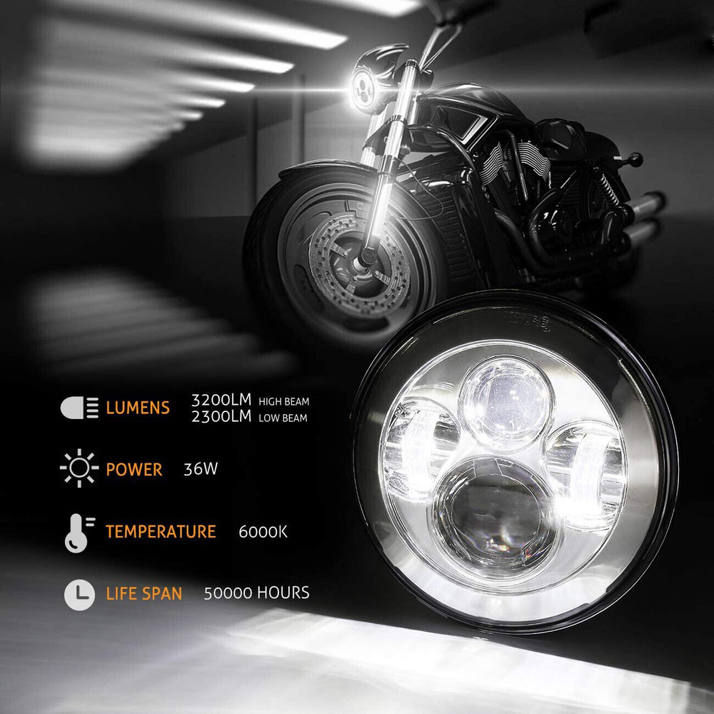 7" Headlight + 4.5" LED Passing Lights For Harley-Davidson Electra Glide Classic
